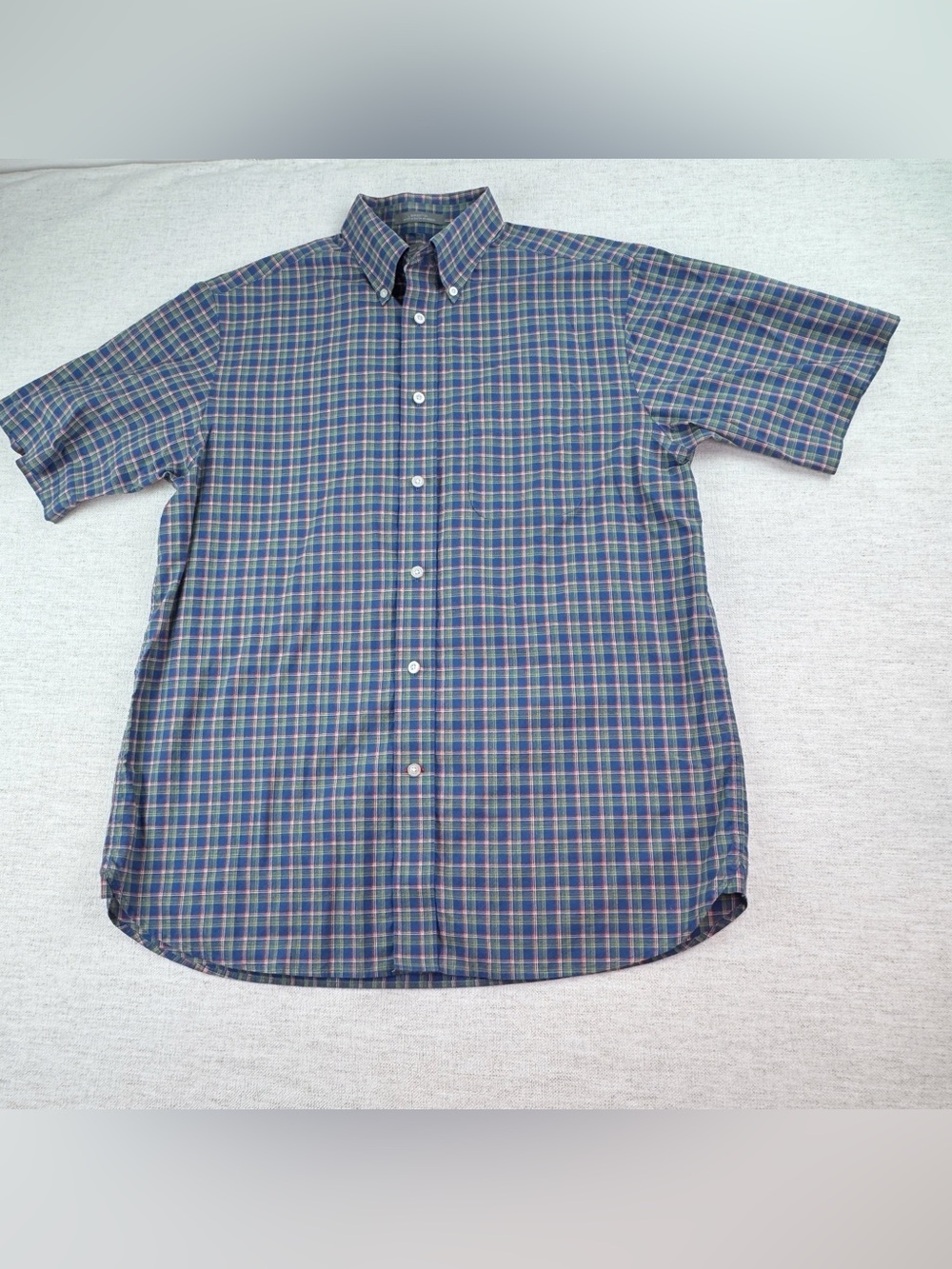 Daniel Cremieux Men's Button-Down Plaid Shirt - short sleeve 100% cotton